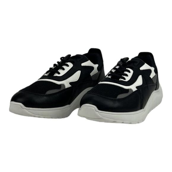 552 New Kingside Phillip Black White Athletic Tetoron Laces Moc-Toe Shoes US 9.5 - Picture 1 of 9